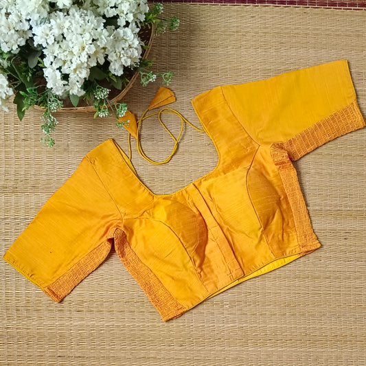 Classic yellow plain flexi fit blouse