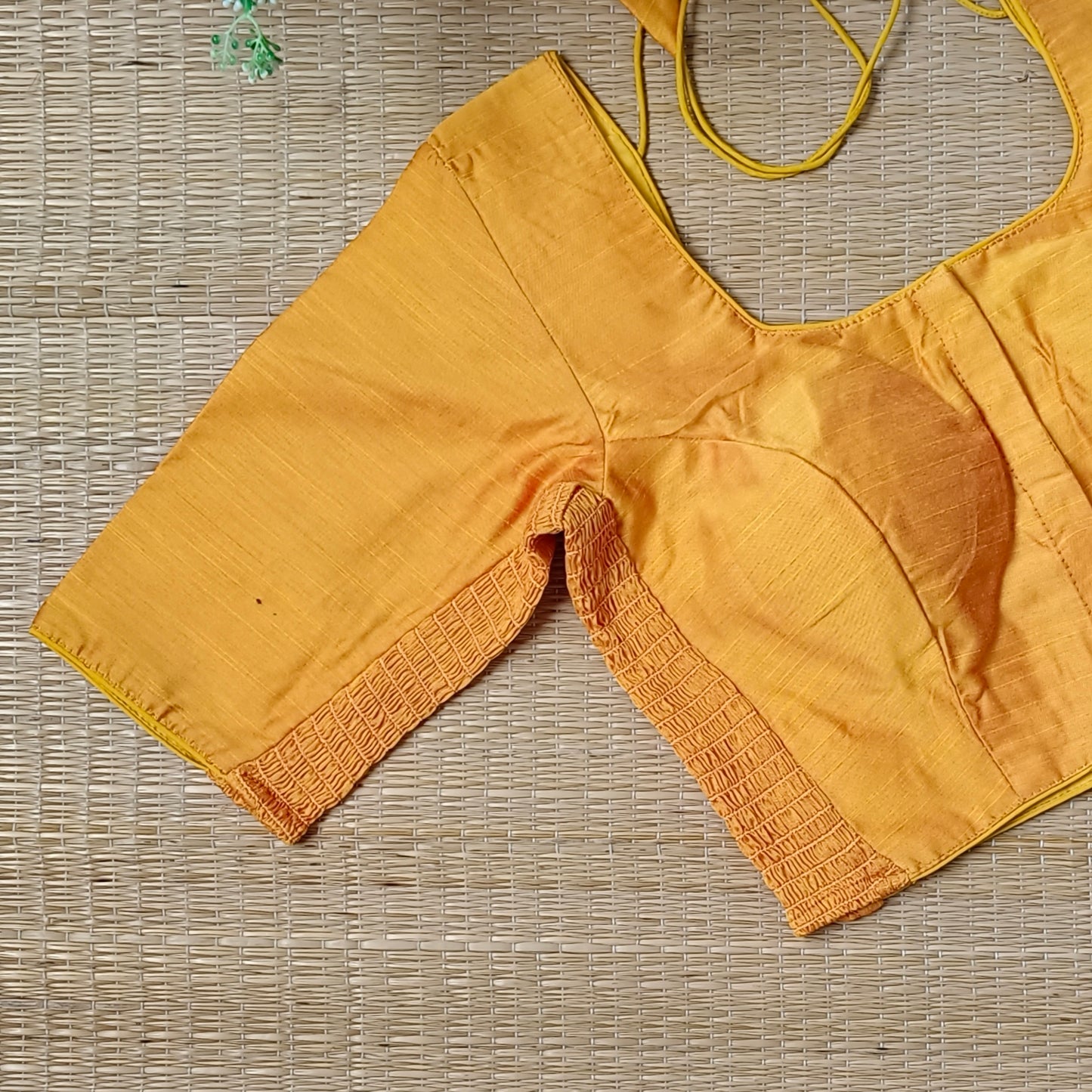 Classic yellow plain flexi fit blouse