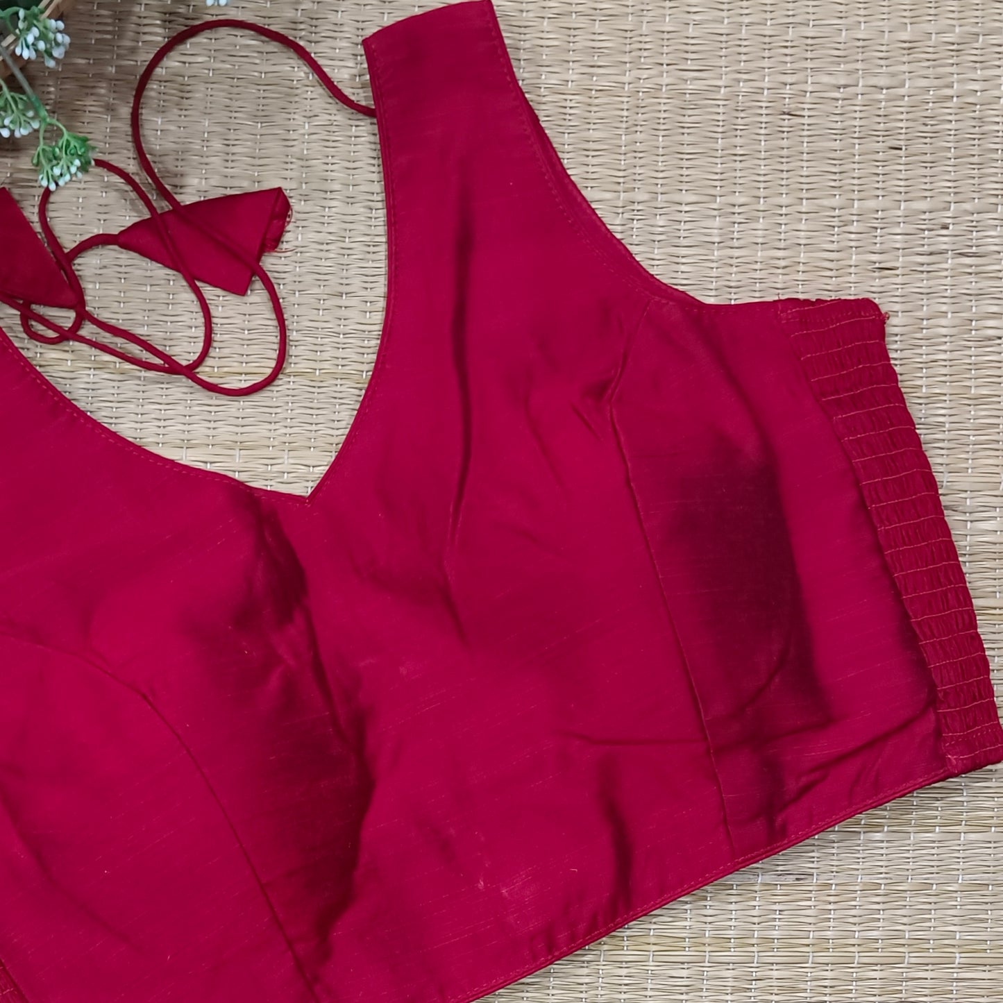 Dark Red plain flexifit blouse (attachable sleeves)
