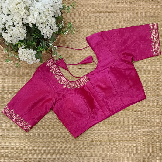 Classic Metallic Dark Pink Tissue Blouse