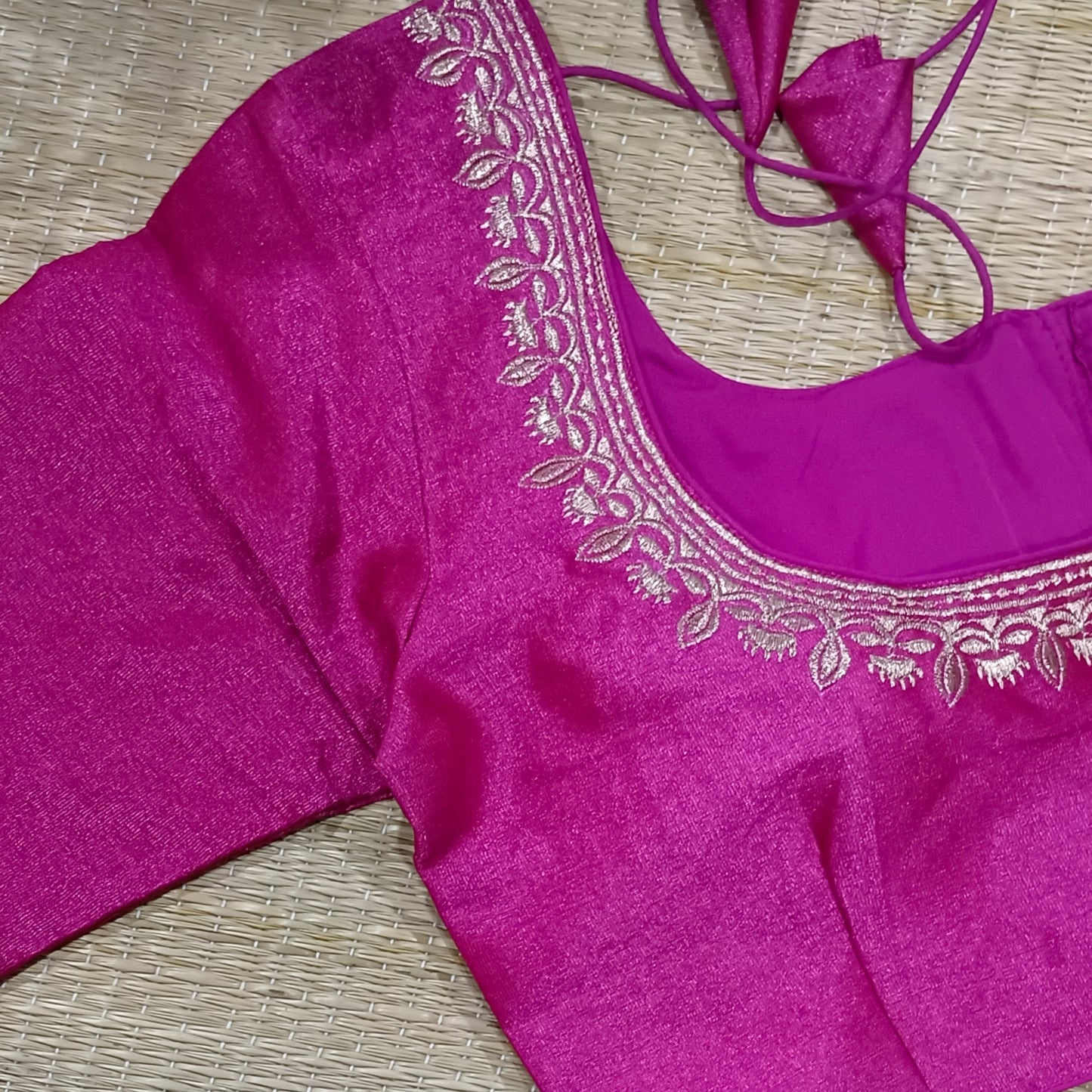 Classic Metallic Dark Pink Tissue Blouse