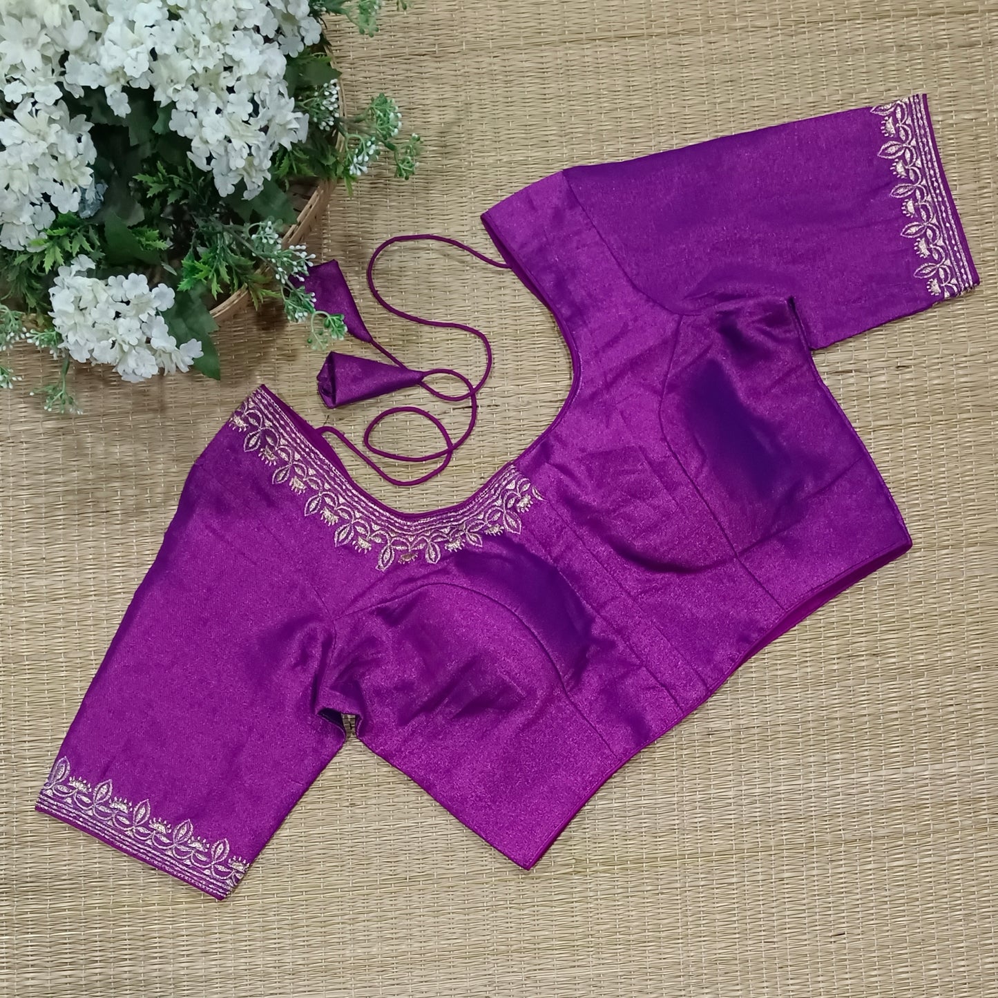 Classic Metallic Purple Tissue Blouse