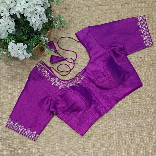 Classic Metallic Purple Tissue Blouse