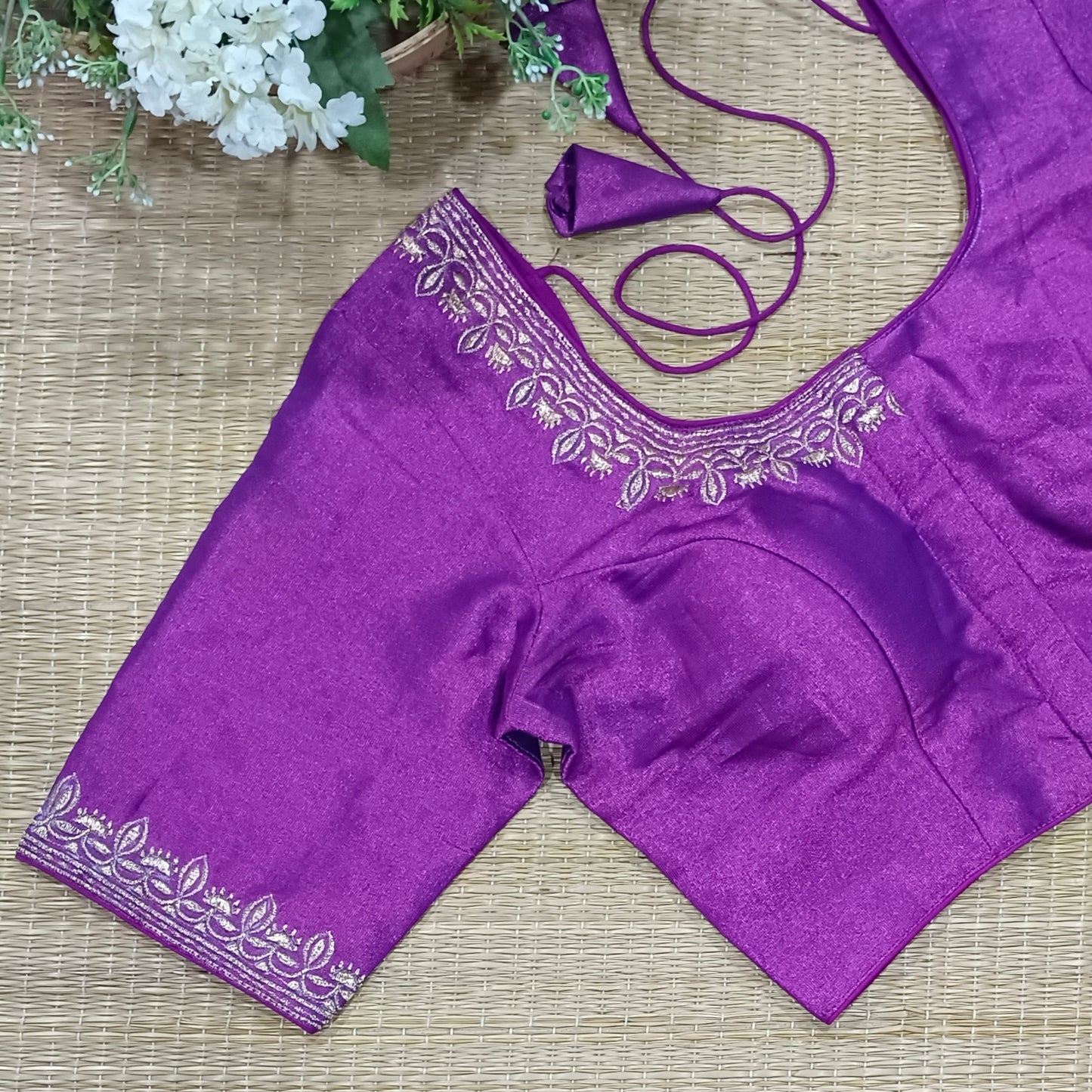 Classic Metallic Purple Tissue Blouse
