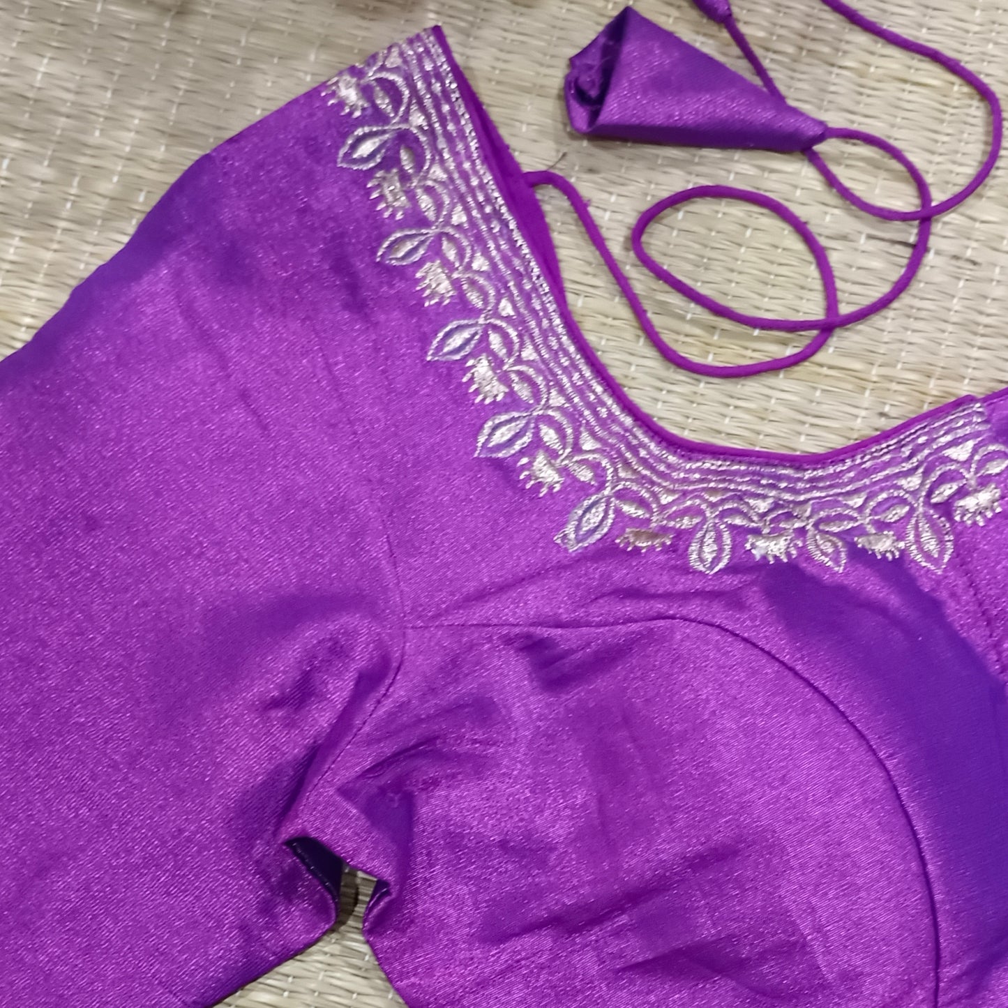 Classic Metallic Purple Tissue Blouse