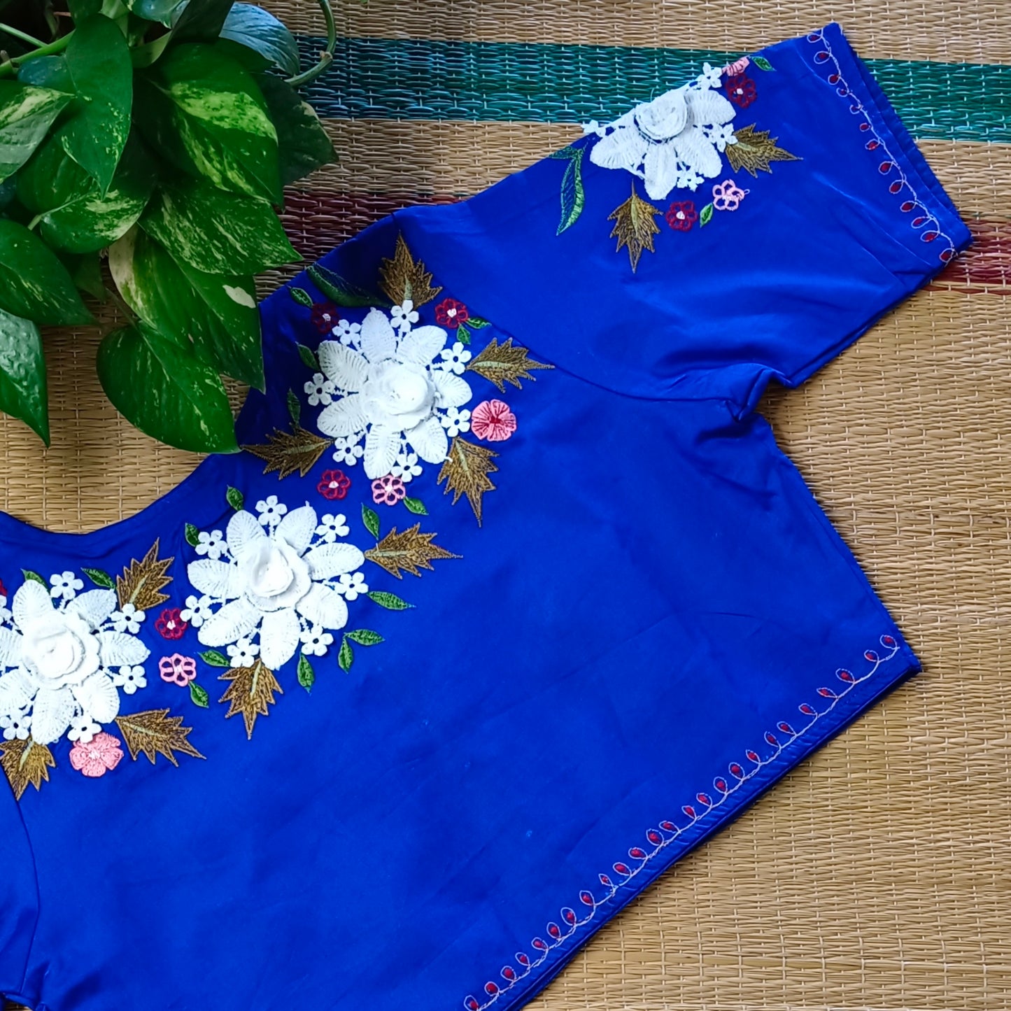 Royal Blue 3D Lace Blouse