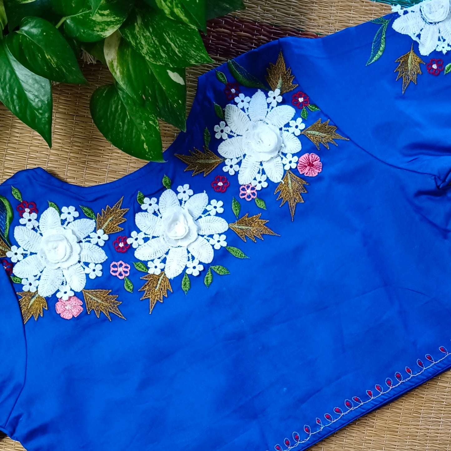 Royal Blue 3D Lace Blouse