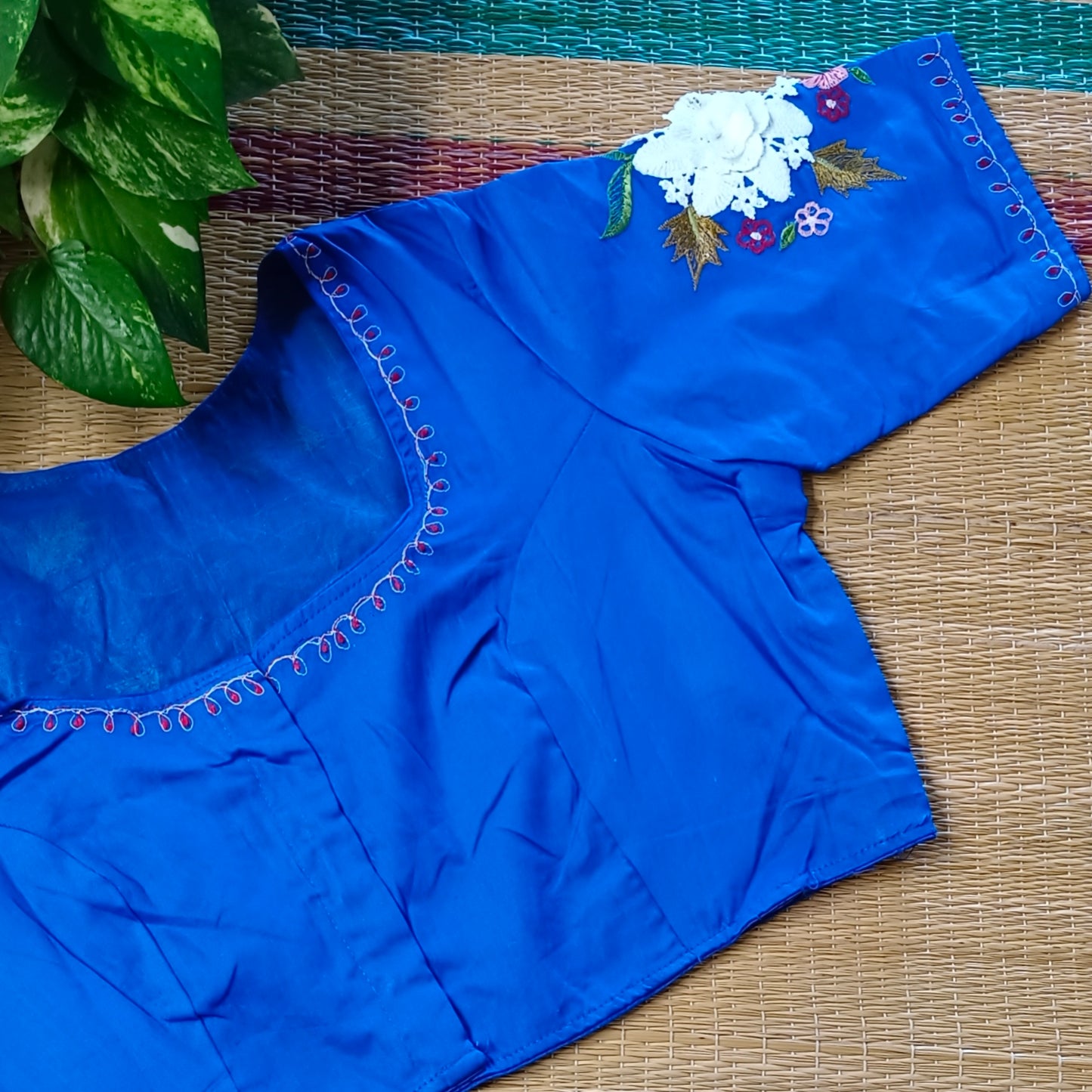 Royal Blue 3D Lace Blouse