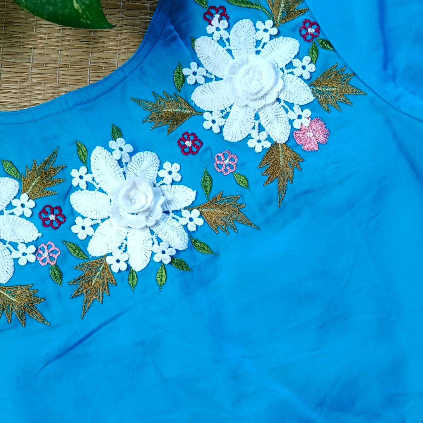 Blue 3D Lace Blouse