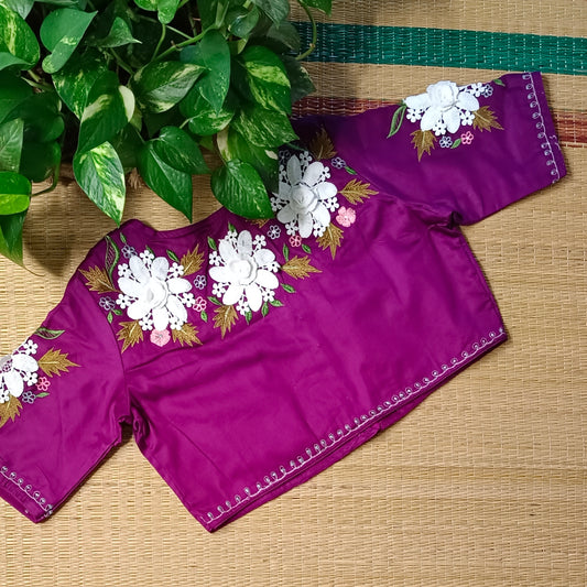 Purple 3D Lace Blouse