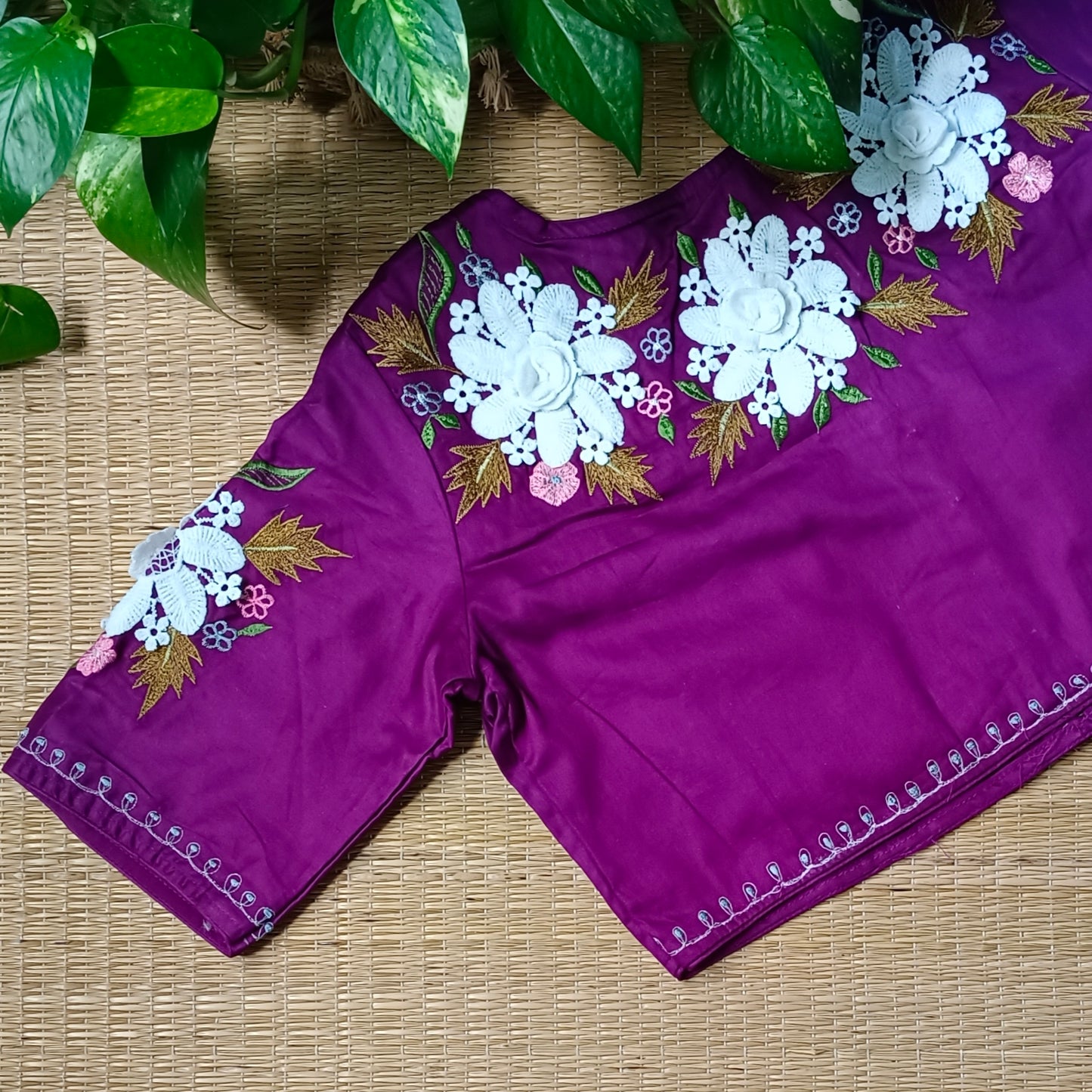 Purple 3D Lace Blouse
