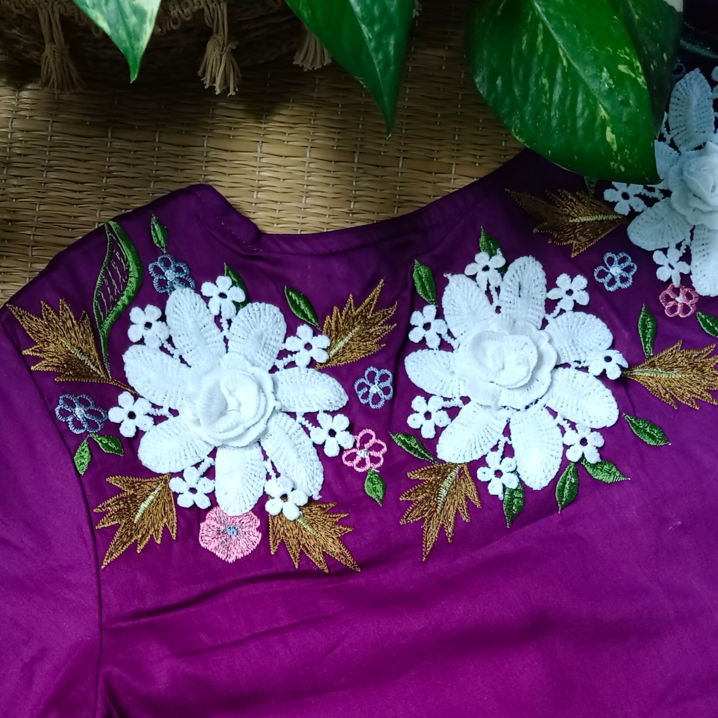 Purple 3D Lace Blouse