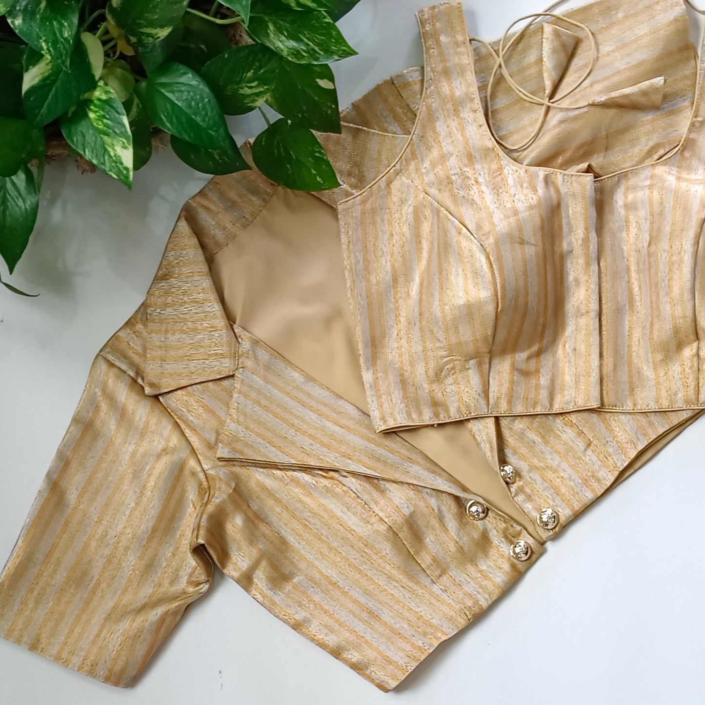 Golden 2 Piece Koti Blouse