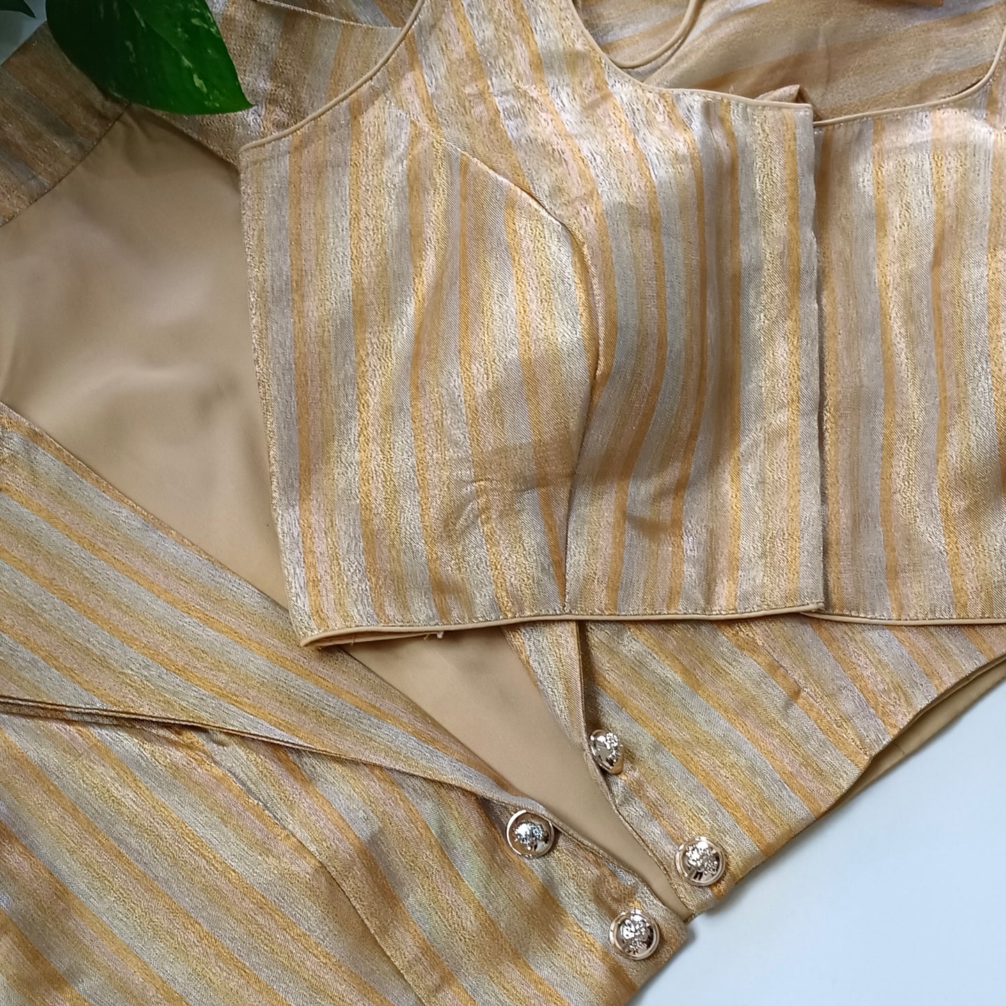 Golden 2 Piece Koti Blouse