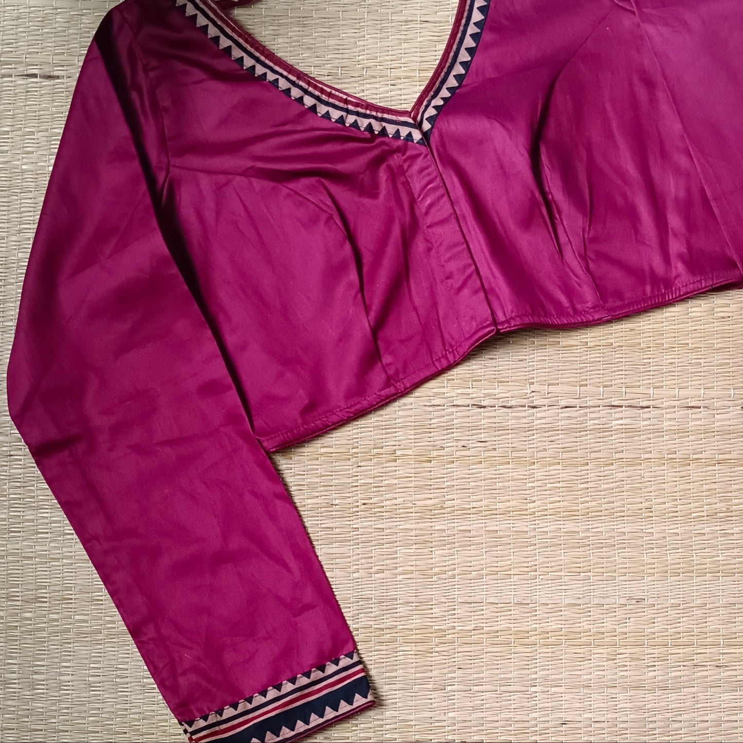 Maroon Malai Cotton Full Sleeve Blouse