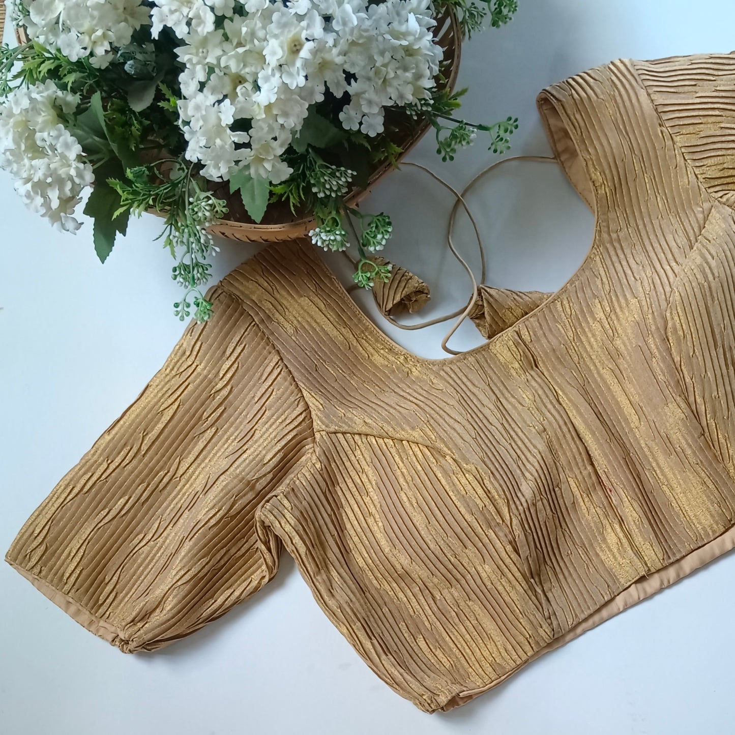 Golden 1 Metallic Crush Tissue Stretchable Blouse