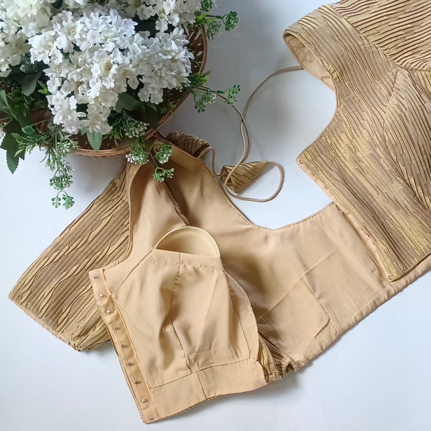 Golden 1 Metallic Crush Tissue Stretchable Blouse
