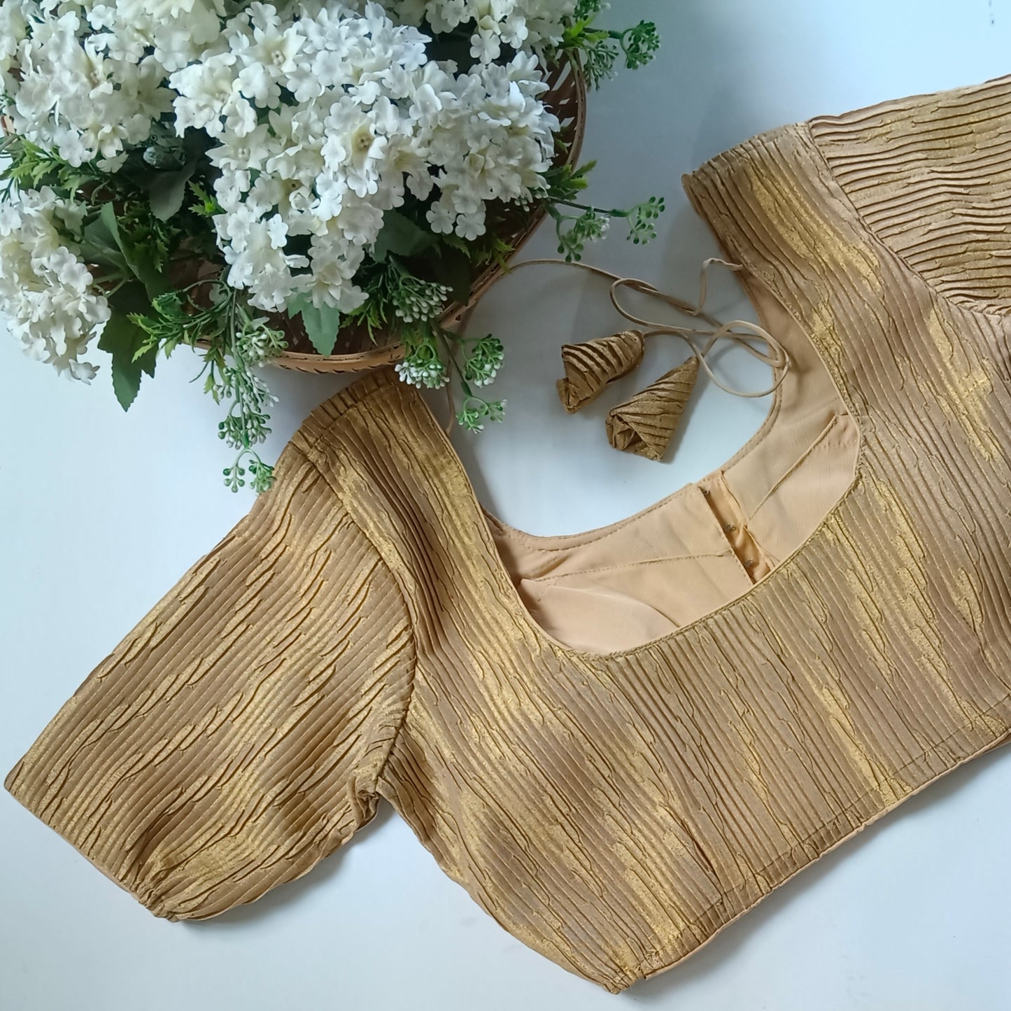 Golden 1 Metallic Crush Tissue Stretchable Blouse