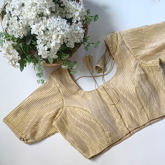 Golden 2 Metallic Crush Tissue Stretchable Blouse
