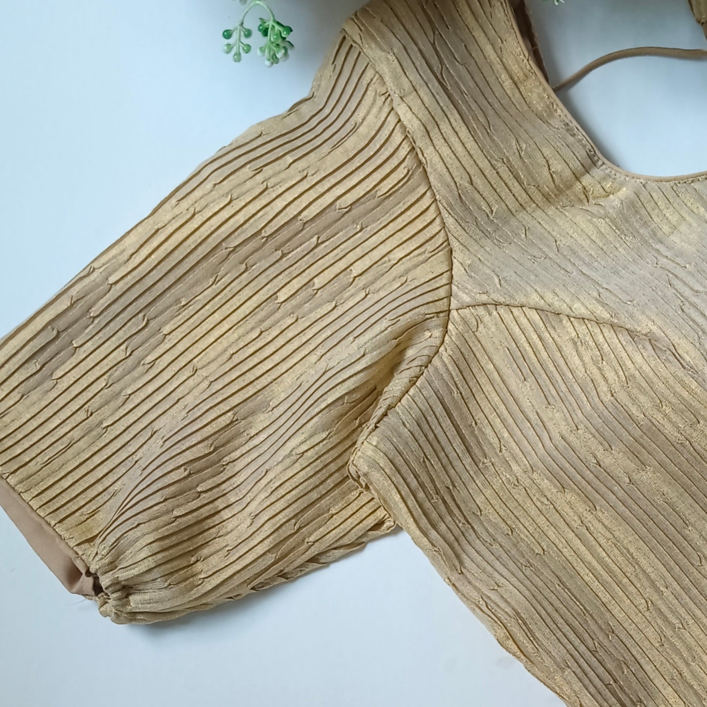 Golden 2 Metallic Crush Tissue Stretchable Blouse