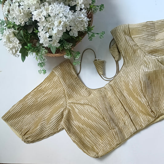 Golden 3 Metallic Crush Tissue Stretchable Blouse