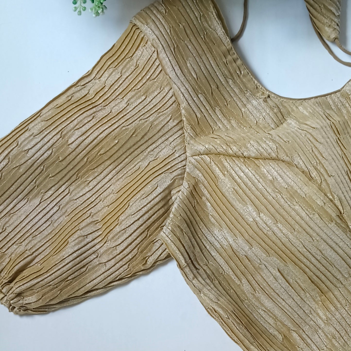 Golden 3 Metallic Crush Tissue Stretchable Blouse