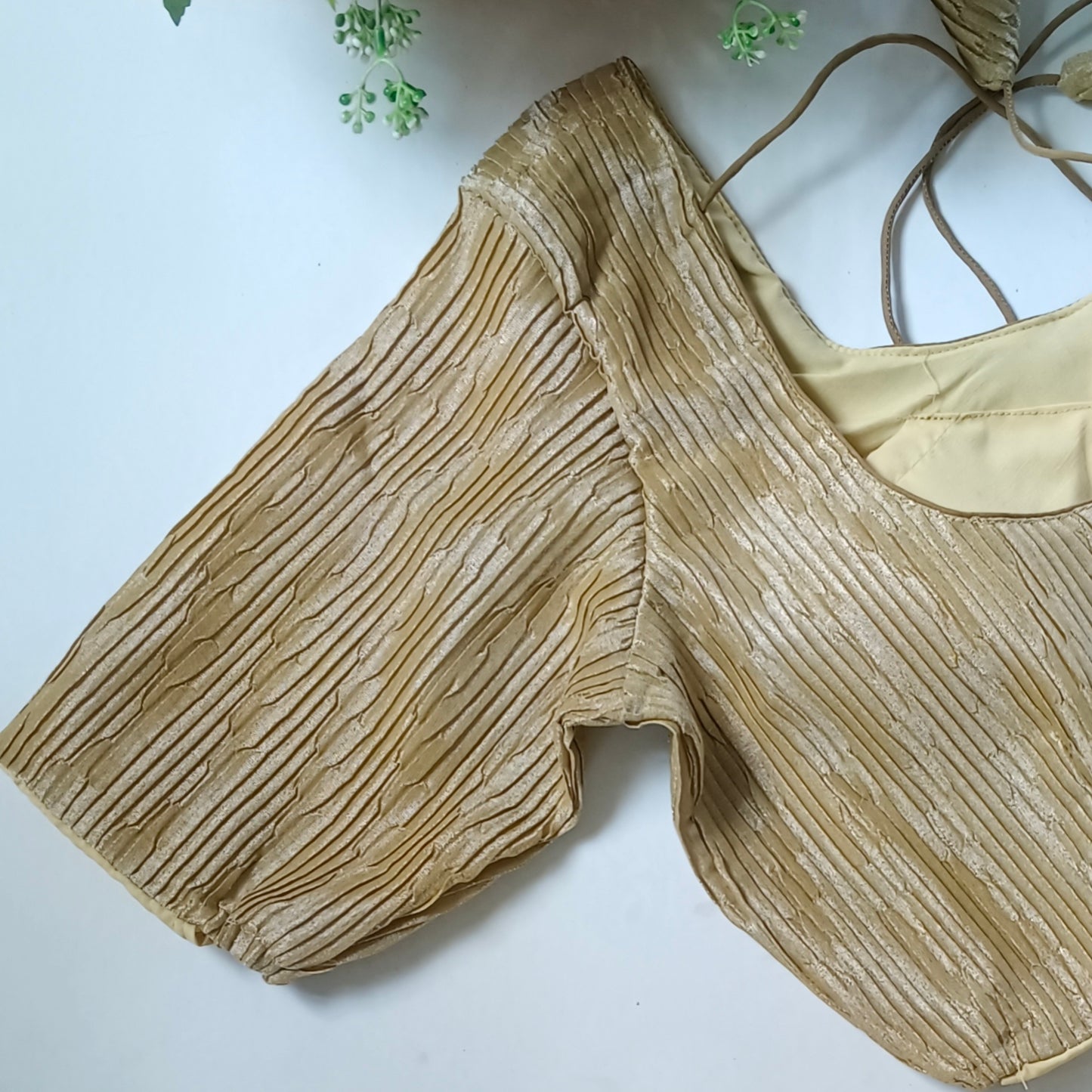 Golden 3 Metallic Crush Tissue Stretchable Blouse