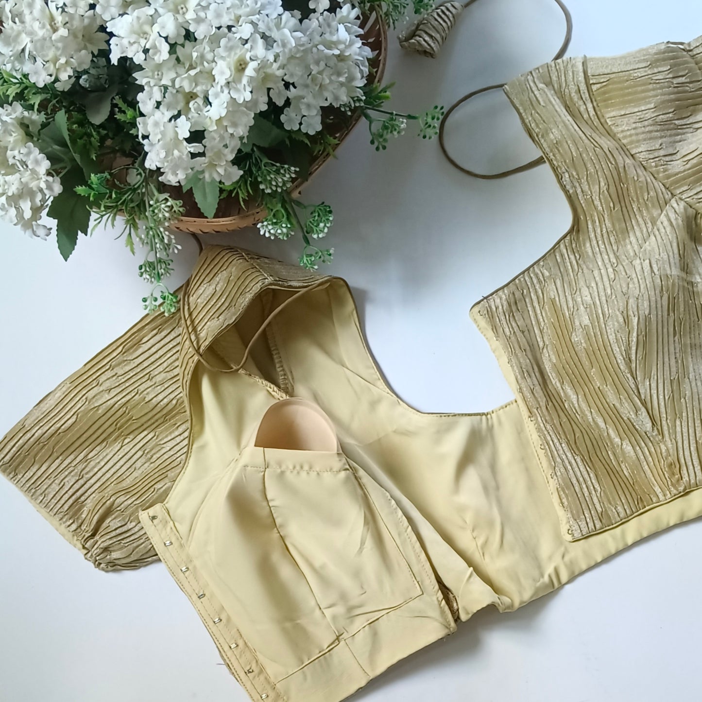 Golden 3 Metallic Crush Tissue Stretchable Blouse