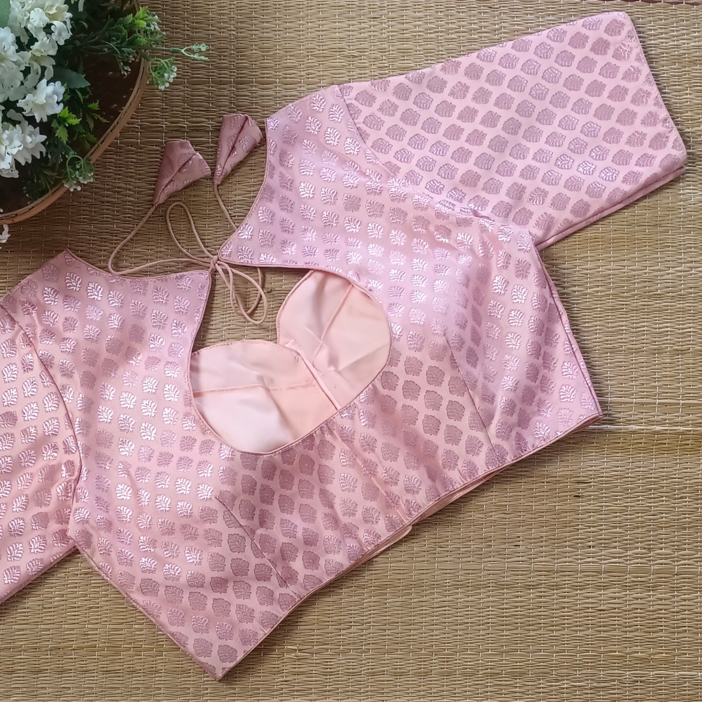 Pastel pink Brocade Blouse 2