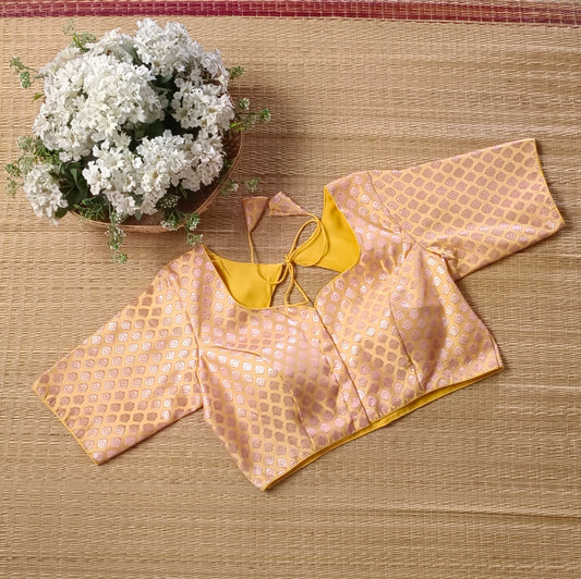 Pastel Yellow Brocade Blouse