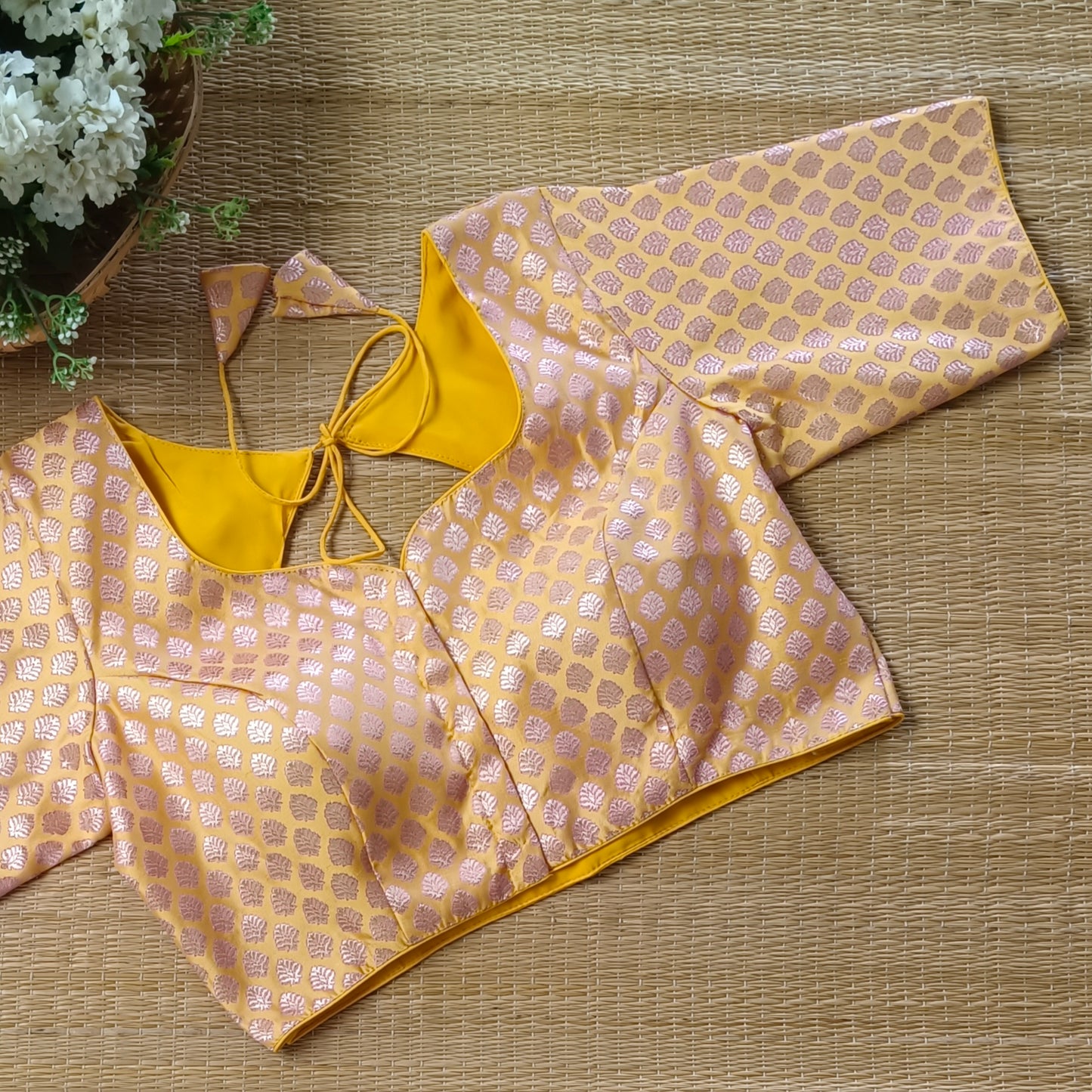 Pastel Yellow Brocade Blouse