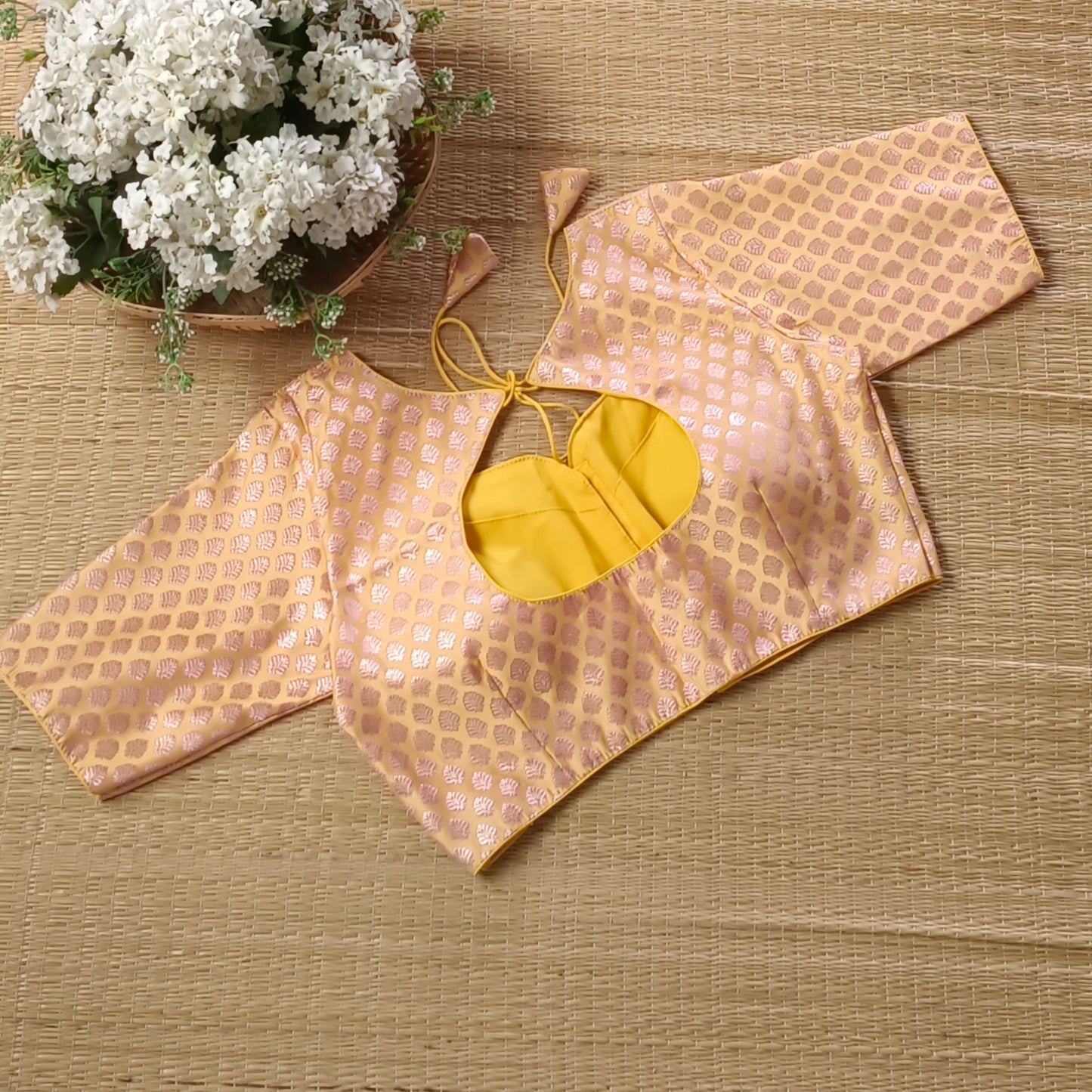 Pastel Yellow Brocade Blouse
