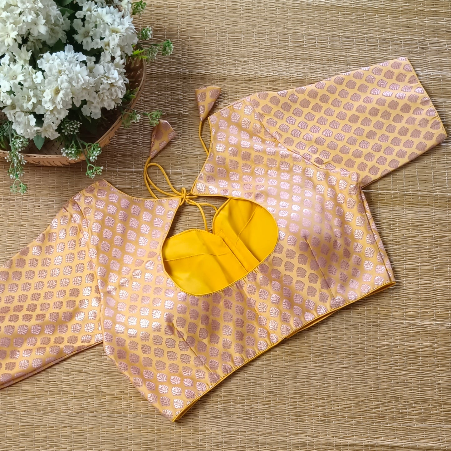 Pastel Yellow Brocade Blouse