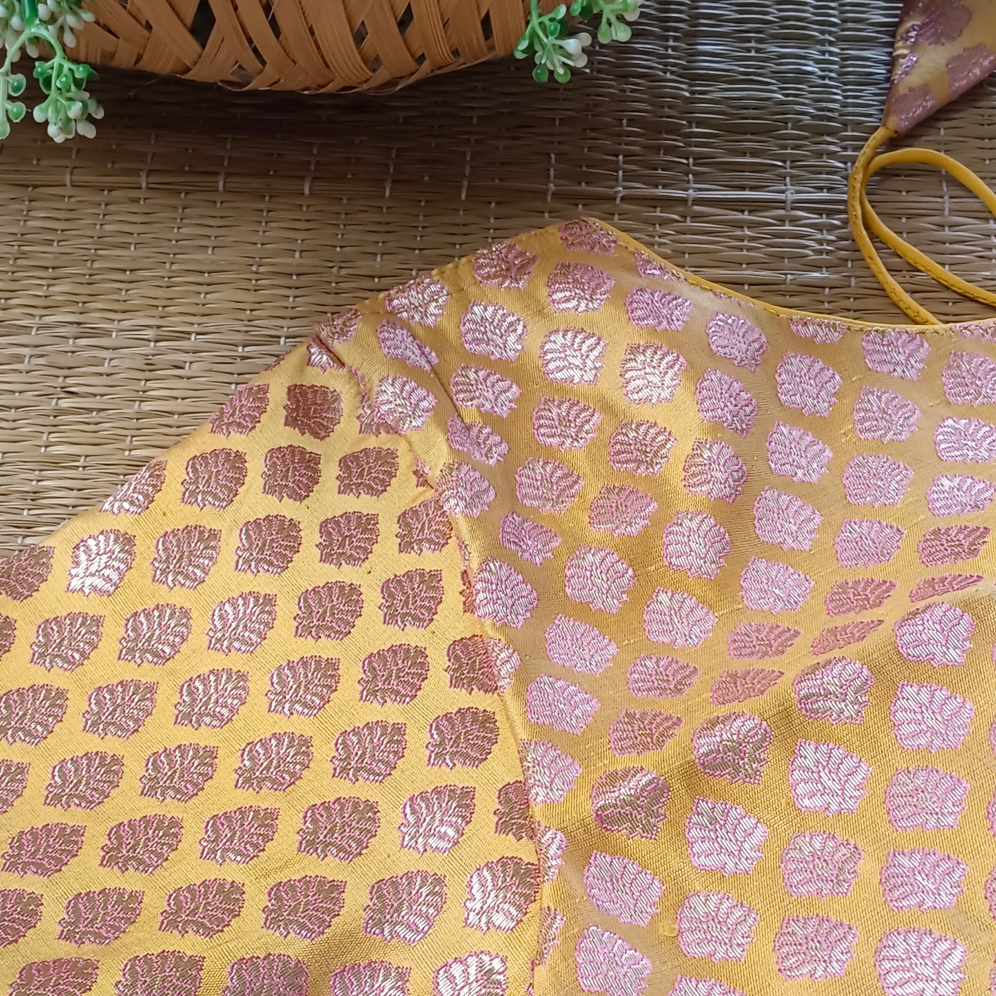 Pastel Yellow Brocade Blouse