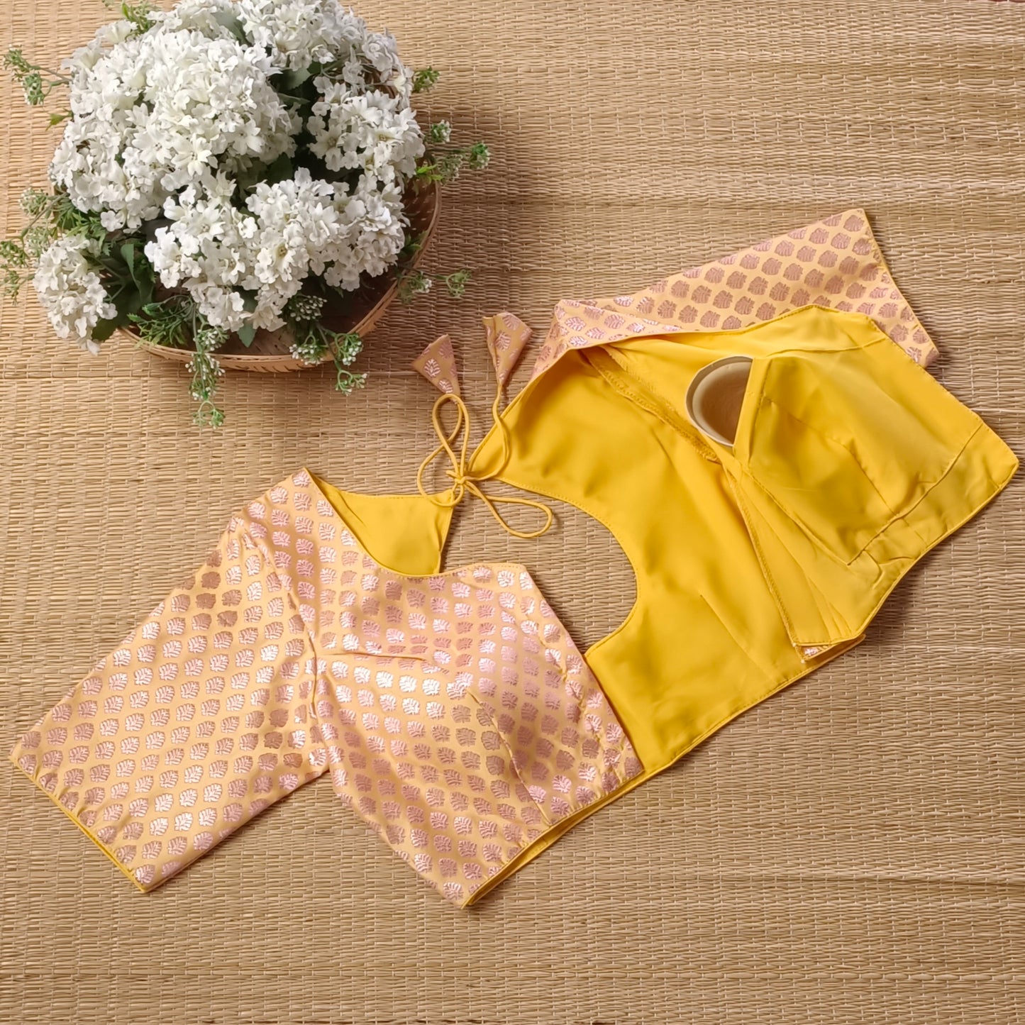 Pastel Yellow Brocade Blouse