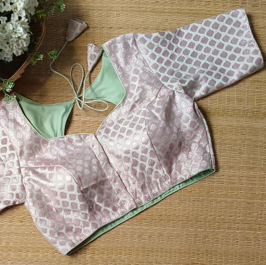 Pastel Green Brocade Blouse