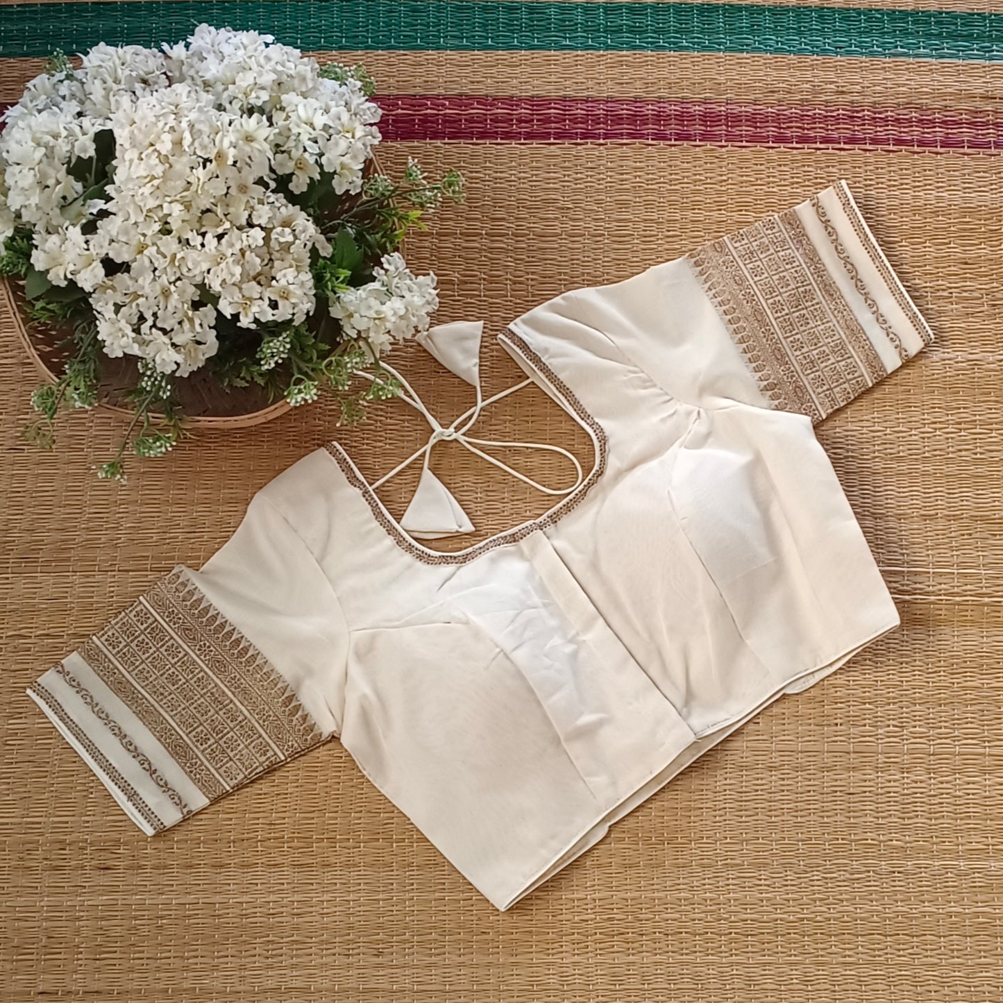 Off White Cotton Silk Blouse