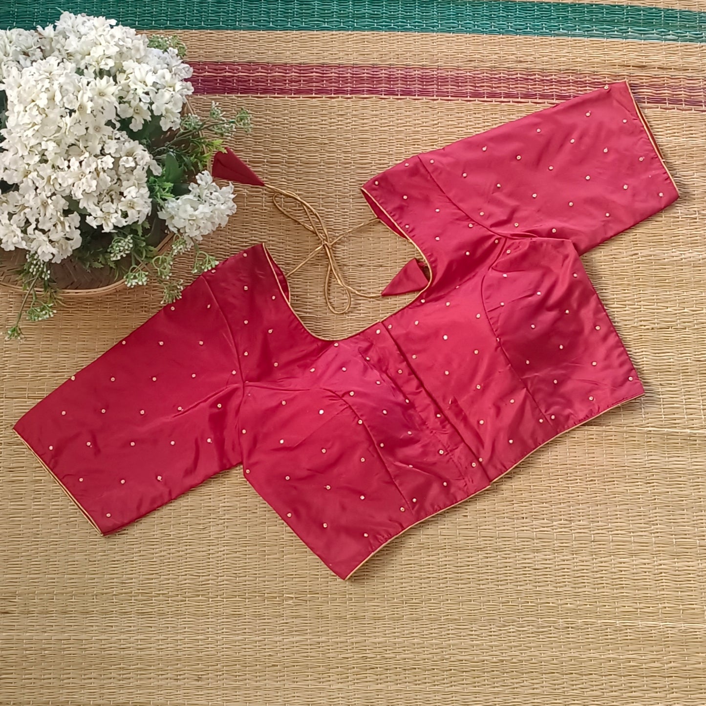 Classic Dark Red Semi Silk blouse
