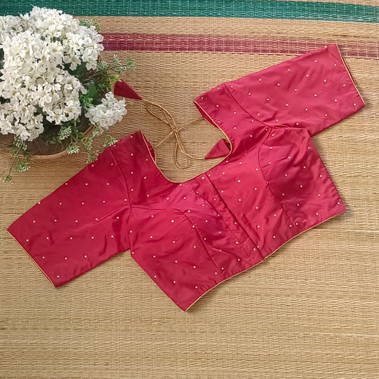 Classic Dark Red Semi Silk blouse