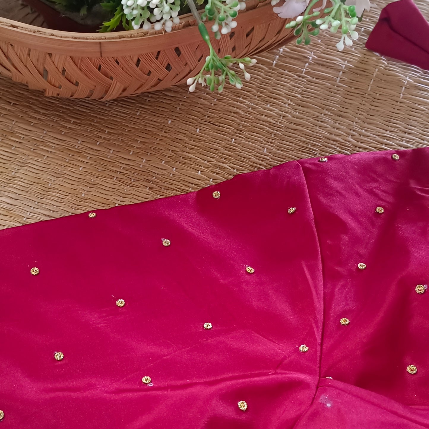 Classic Dark Red Semi Silk blouse