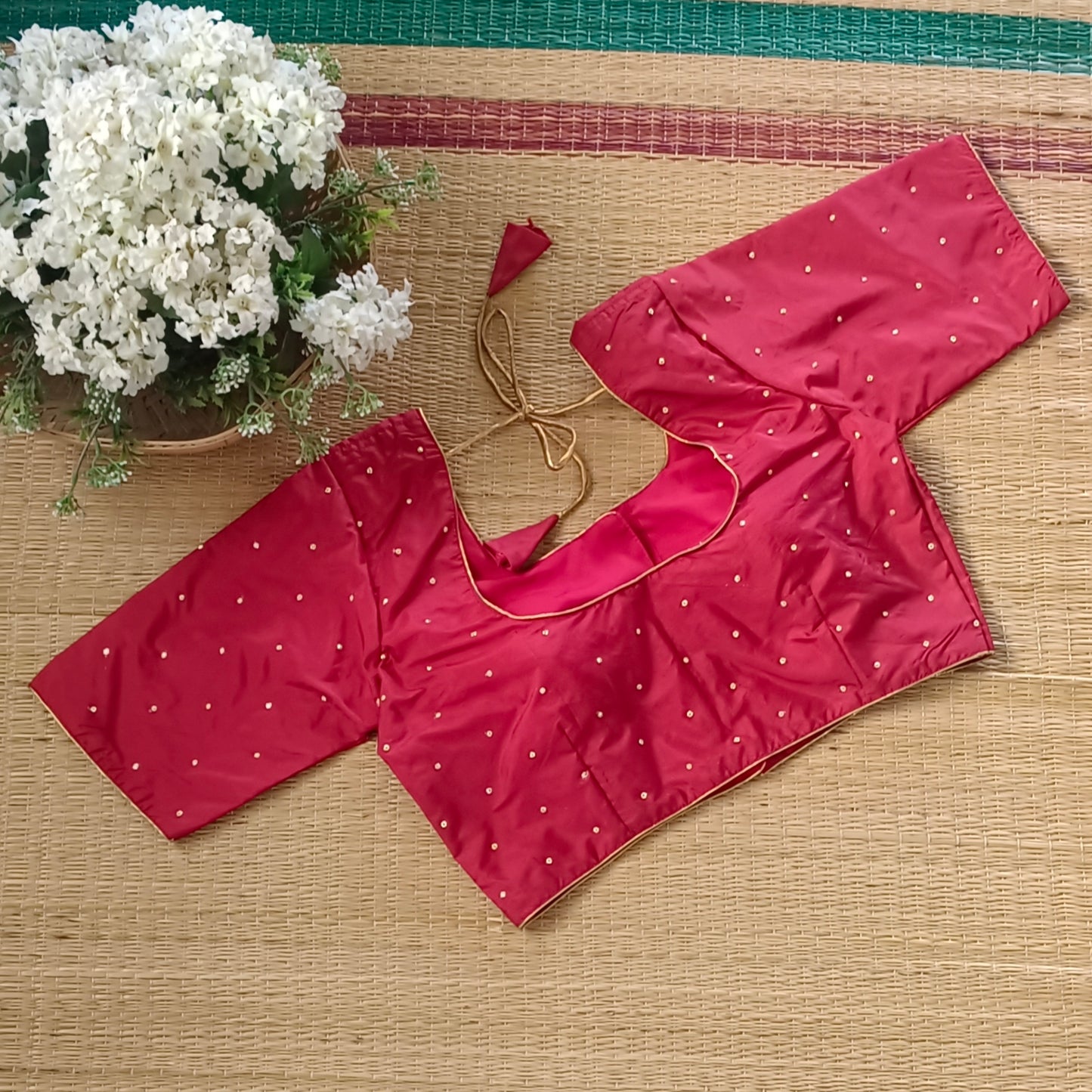 Classic Dark Red Semi Silk blouse