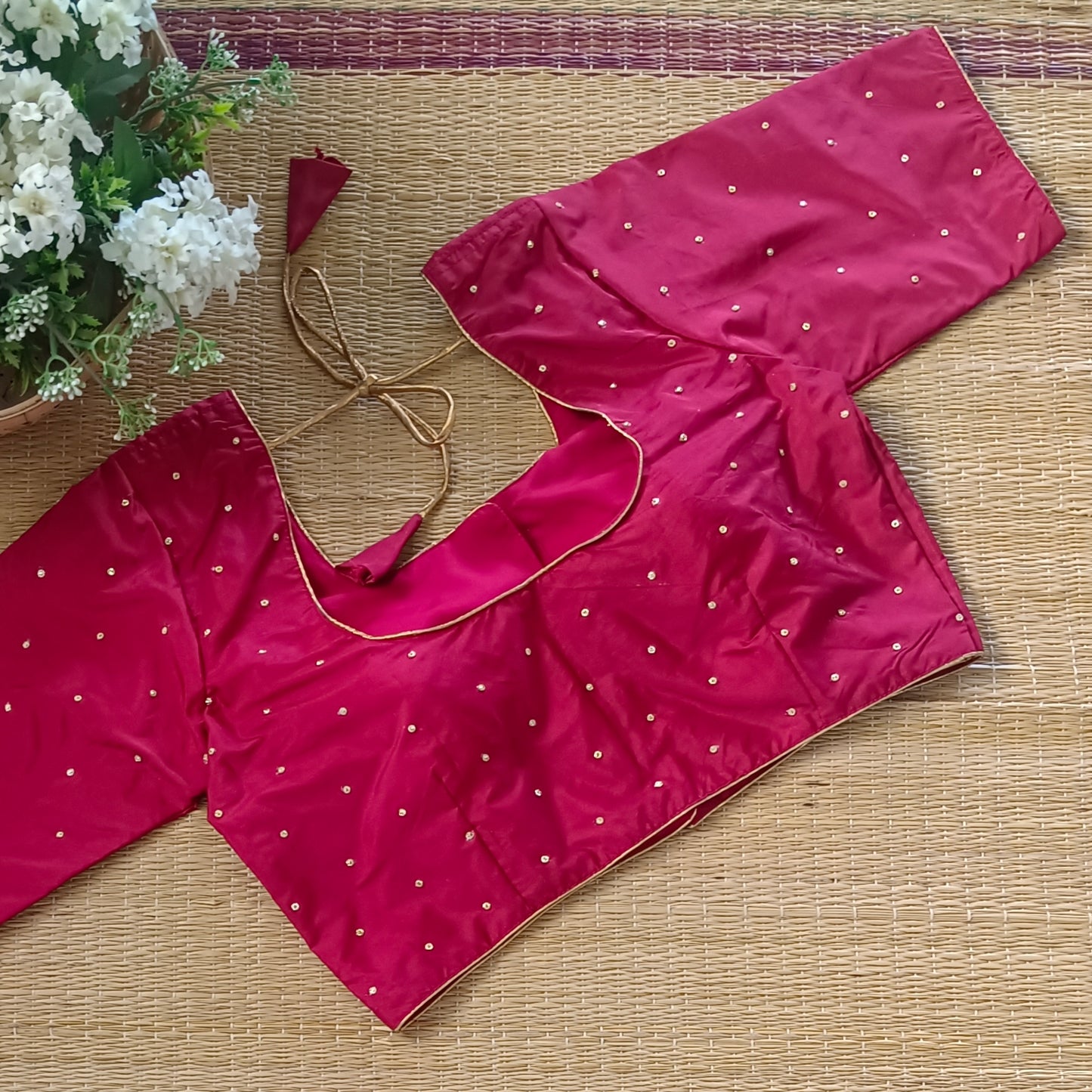Classic Dark Red Semi Silk blouse