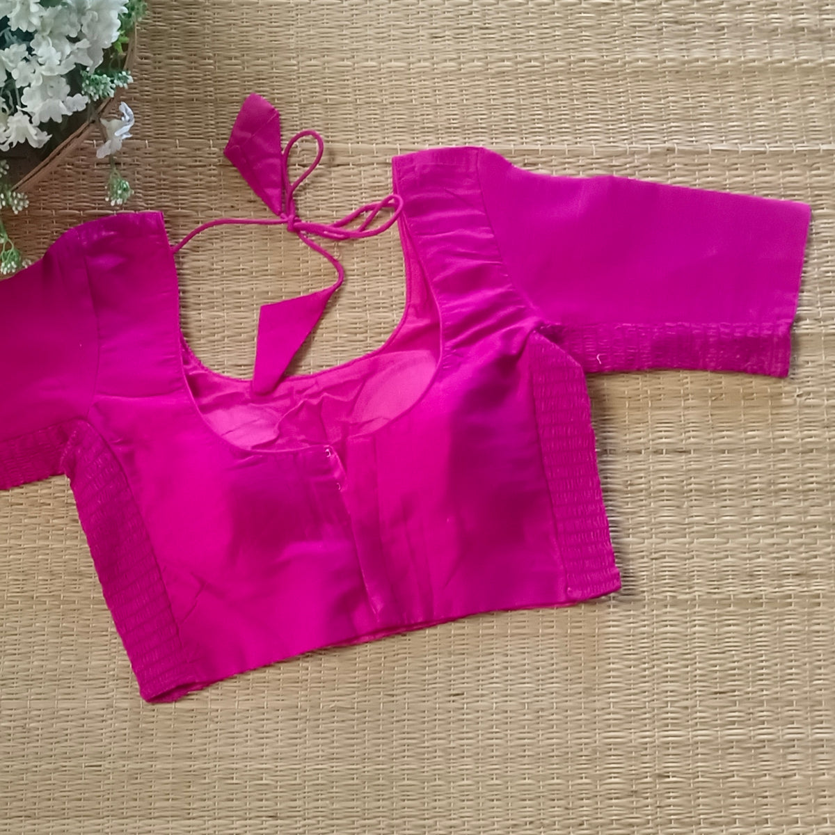Classic Dark Pink plain flexi fit blouse