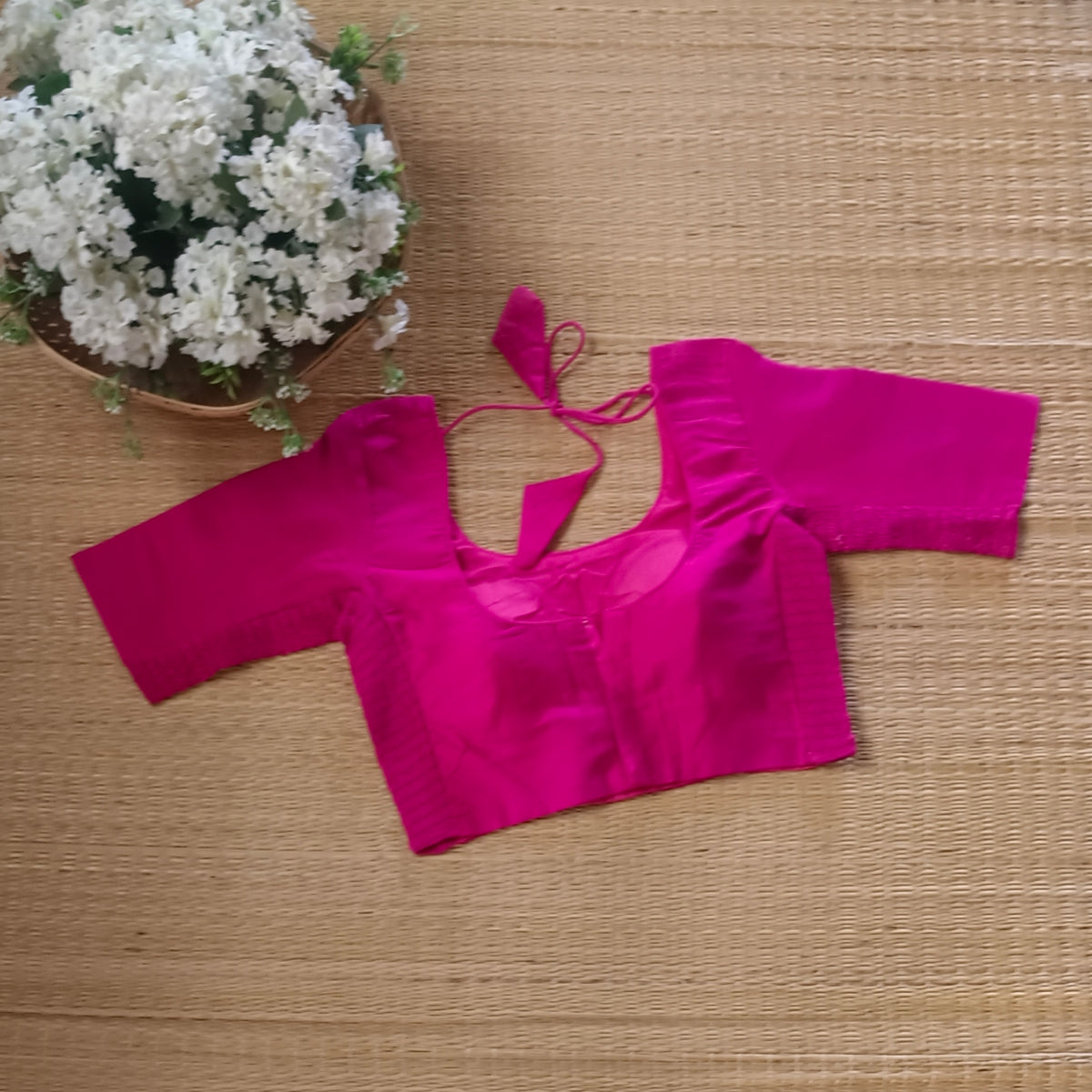 Classic Dark Pink plain flexi fit blouse