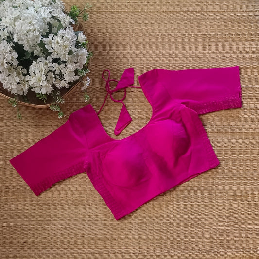 Classic Dark Pink plain flexi fit blouse
