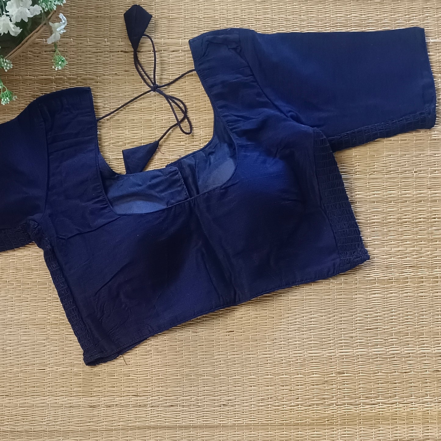 Classic Navy Blue plain flexi fit blouse