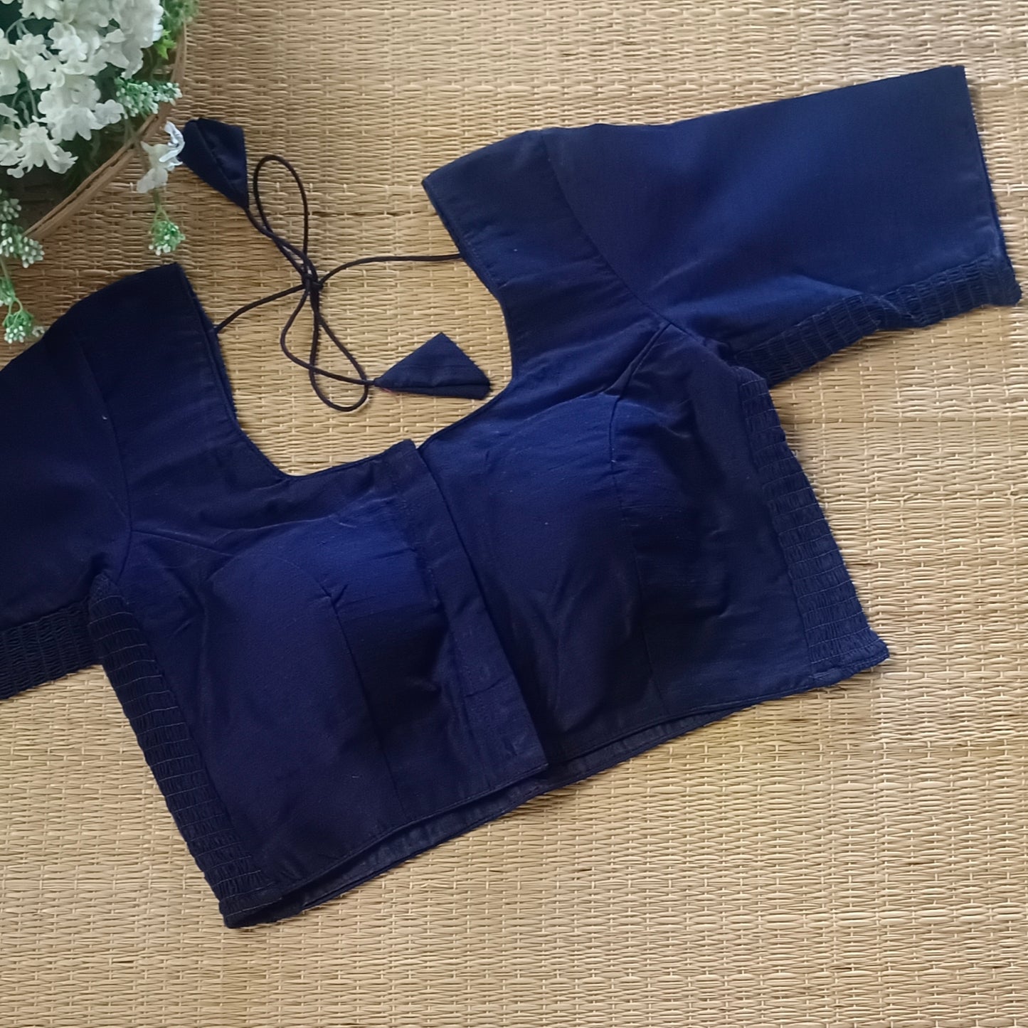 Classic Navy Blue plain flexi fit blouse