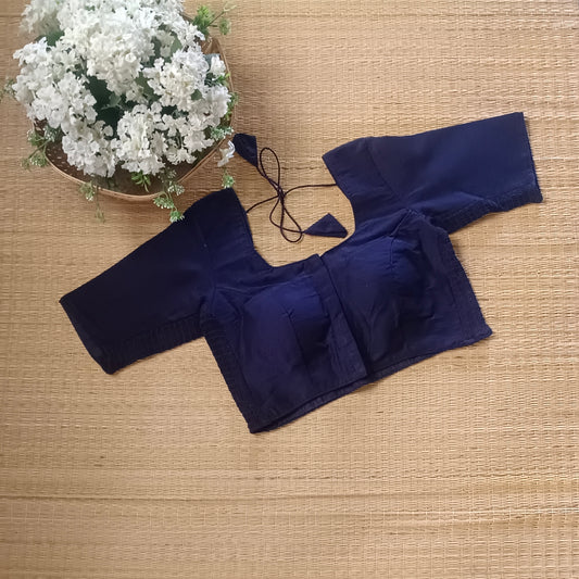 Classic Navy Blue plain flexi fit blouse
