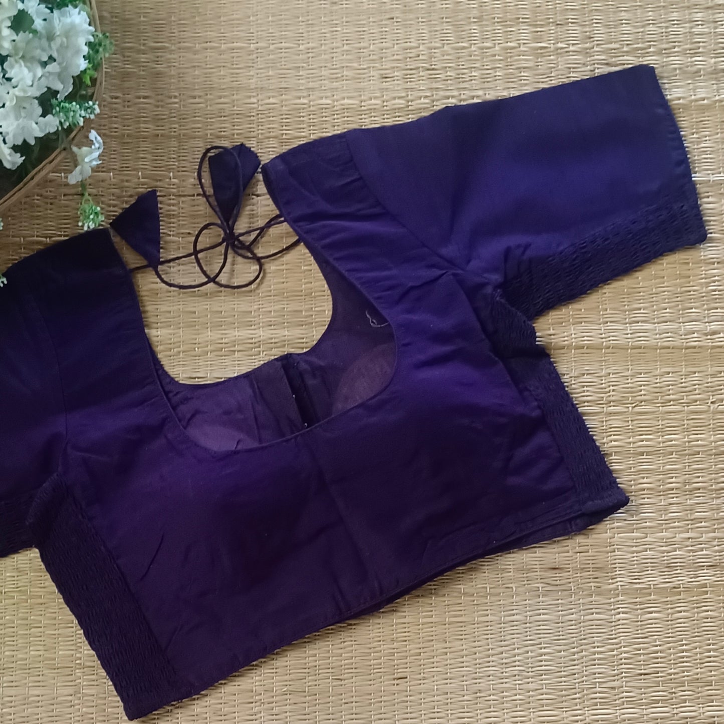 Classic Purplish Navy Blue plain flexi fit blouse