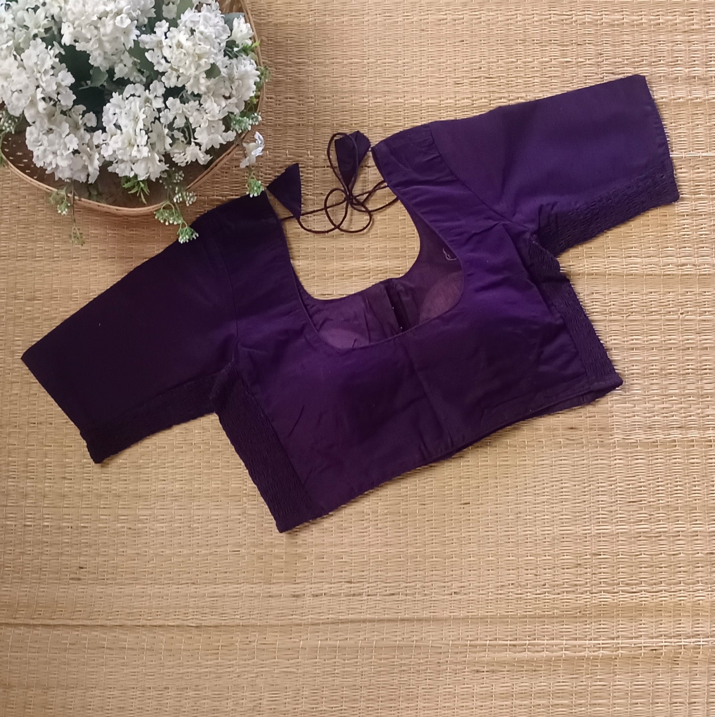 Classic Purplish Navy Blue plain flexi fit blouse